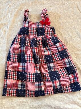 Gymboree Festive Red, White & Blue Patchwork Sundress 5T